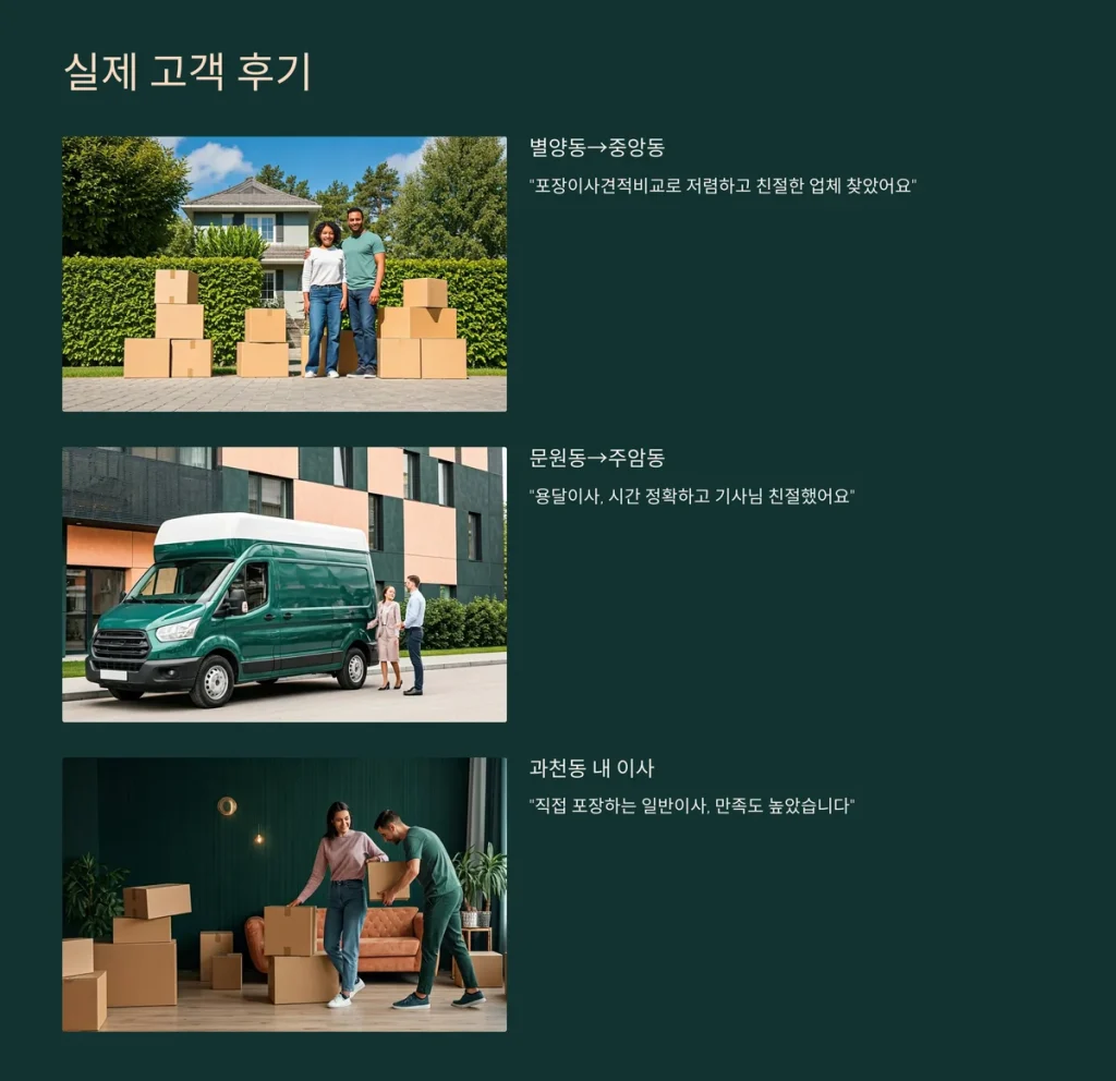 과천시 이사업체 실제 고객 후기