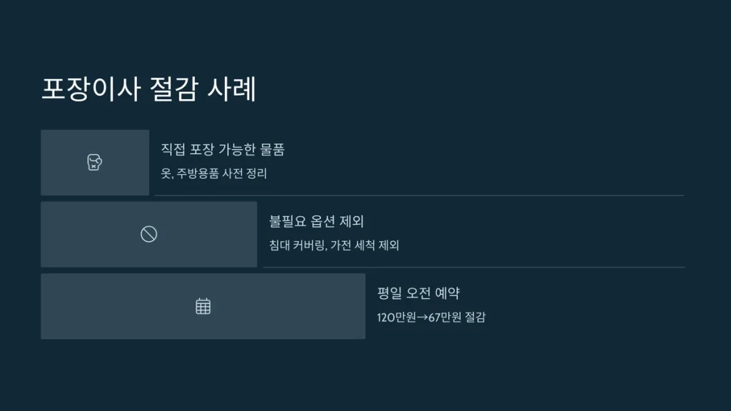 부천시 이사업체 포장이사 절약 사례