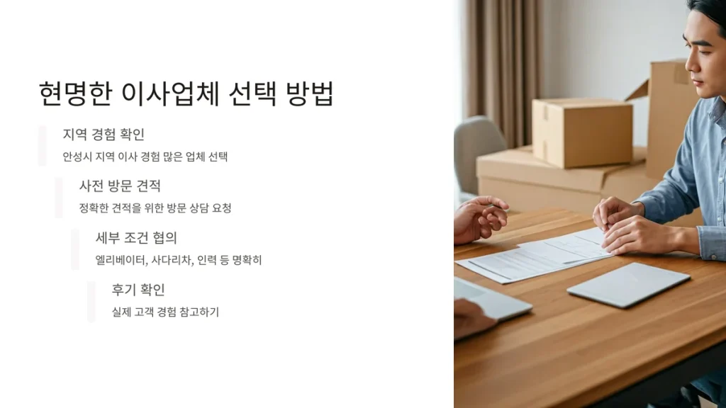 안성시 이삿짐센터 업체 선택하기